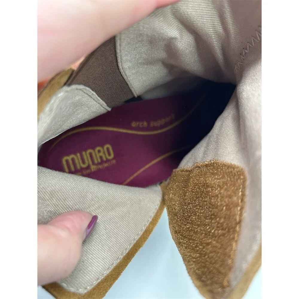 Munro Scout Womens Ankle Bootie Tobacco Brown Suede Comfort Wedge Size 11